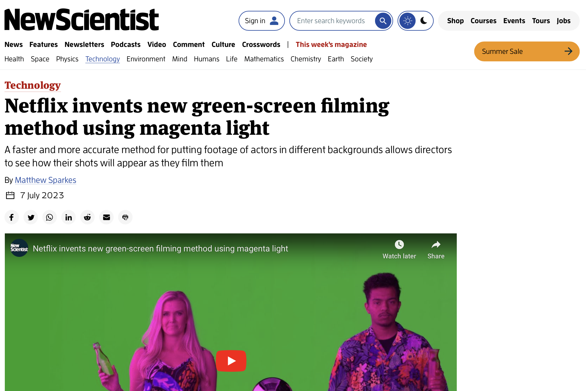 Netflix invents new green-screen filming method using magenta light